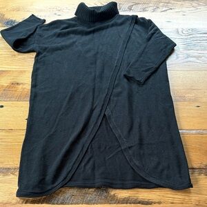 Black Turtleneck Sweater Dress - Size M
